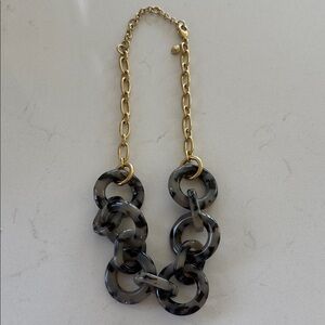 JCREW Elegant Gold and Black Chain Necklace NWOT